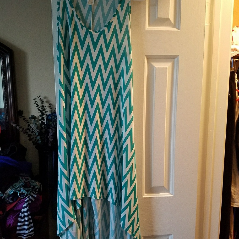 Chevron hi low dress